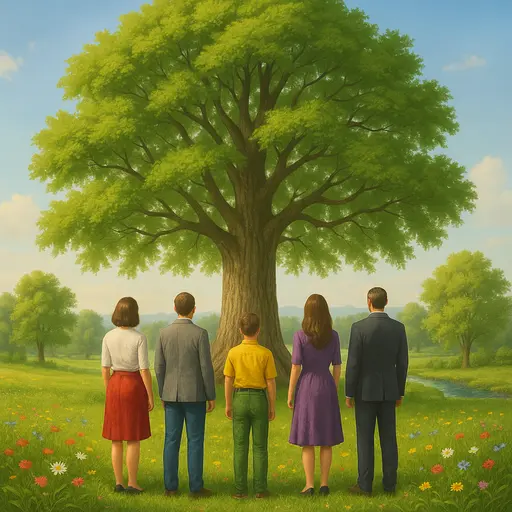 Albero genealogico per successione PDF editabile con 5 eredi